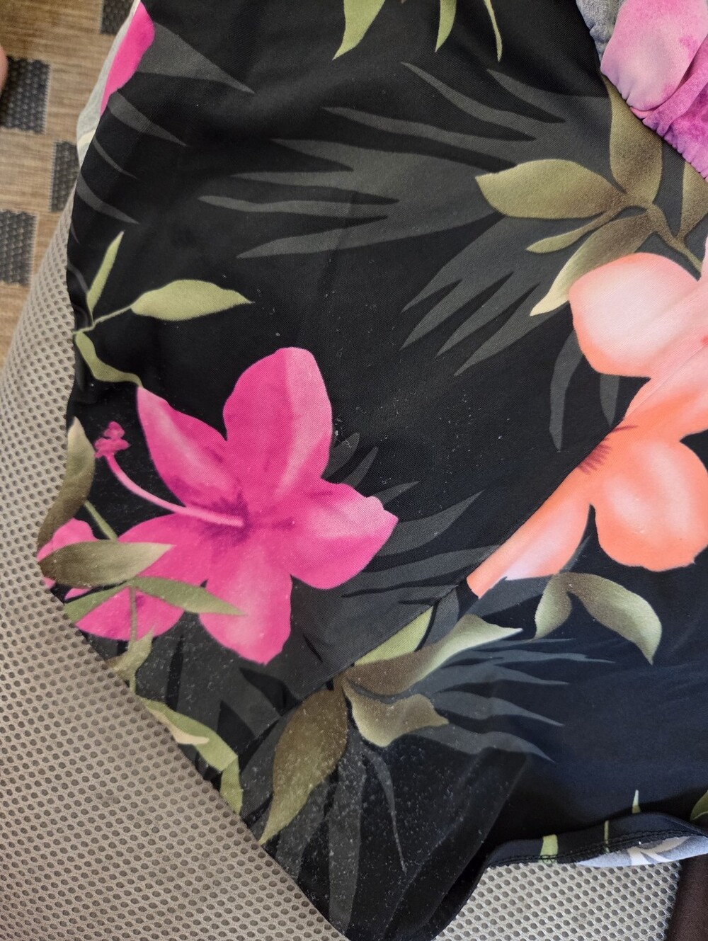 Maxine Of Hollywood Swim Dress Tankini One Piece Floral Tropical Poolside XL 18 - Picture 12 of 12
